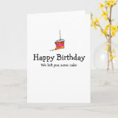 Cake slice verjaardagskaart kaart (Gele Bloem)