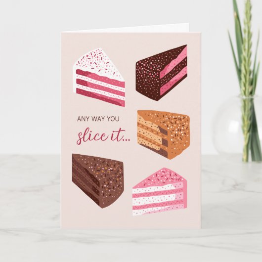 Cake slices hand drawn illustration birthday card kaart (Voorkant)