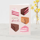 Cake slices hand drawn illustration birthday card kaart (Gele Bloem)