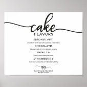 Cake Smaak Zwart en Wit Calligrafie Bord Poster (Voorkant)