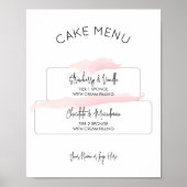 Cake Smaken Menu Vrouwelijk Roze Waterverf Poster (Voorkant)