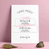 Cake Smaken Menu Vrouwelijk Roze Waterverf Poster
