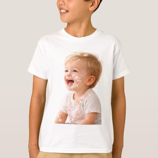 Cake Smash Baby Laughing Birthday T-Shirt (Voorkant)