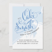 Cake Smash Birthday Uitnodiging, Jongen Kaart (Voorkant)