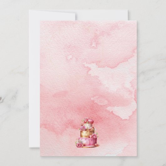 Cake Smash Eerste Verjaardagsfeestuitnodiging Kaart (Achterkant)