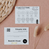 Cake snijden gids 2x2 porties rond serveren notitiekaartje