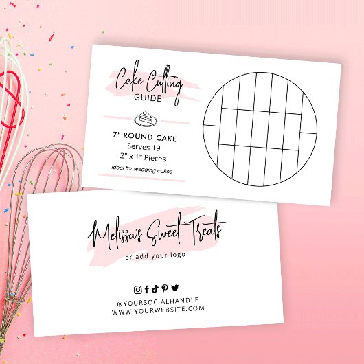 Cake Snijgids 7" Ronde Cake 2x1" Porties Informatiekaartje