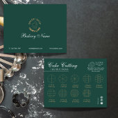 Cake Snijgids Ronde Bruiloft Groen Notitiekaartje