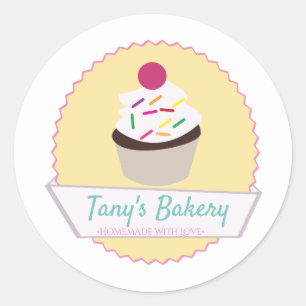 Cake Sprinkels Badge Logo Confetti Thuis Bakkerij Ronde Sticker