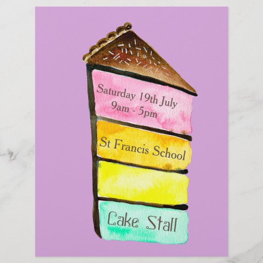 Cake Stall Bake Sale-advertentie Flyer (Voorkant)