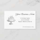 Cake Stand Elegant Bakkerij Wit Custom QR Code Visitekaartje (Voorkant)