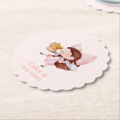 Cake & Tea Time geschulpte papier Onderzetter (Gekanteld)