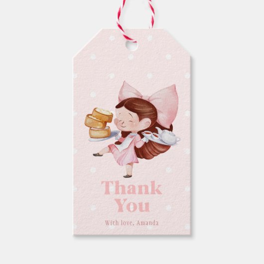 Cake & Tea Time Verjaardag Cadeaulabel (Voorkant)