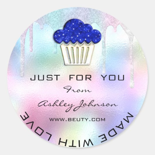 Cake Thuis Bakkerij Snoepjes Muffins Logo Ronde Sticker (Voorkant)