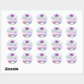 Cake Thuis Bakkerij Snoepjes Muffins Logo Roze Ronde Sticker (Vel)