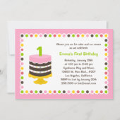  Cake - uitnodiging van de partij van Birthday (Voorkant)