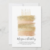 Cake Verjaardag Uitnodigen Meisjes, 5e Verjaardag Kaart (Voorkant)