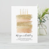 Cake Verjaardag Uitnodigen Meisjes, 5e Verjaardag Kaart (Staand voorkant)