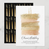 Cake Verjaardag Uitnodigen, Meisjes Tweede Verjaar Kaart (Voorkant / Achterkant)