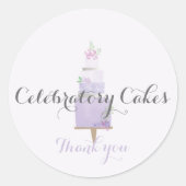 Cake waterverf Business Bedankt Ronde Sticker (Voorkant)