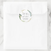 Cake Wedding Favor laat ze de Treat Doos eten Ronde Sticker (Tas)