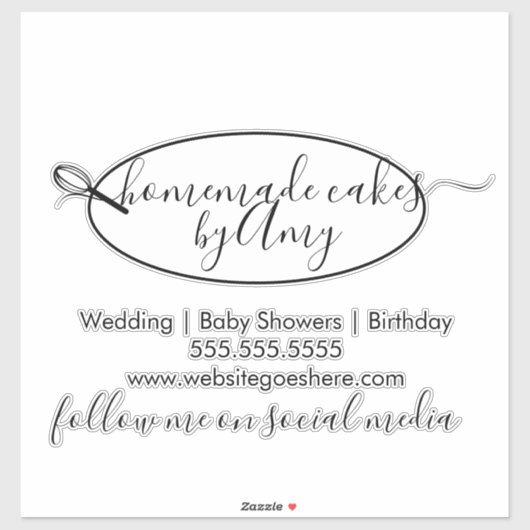 Cake Whisk Circular Logo Bakery Business Sticker (Vel)