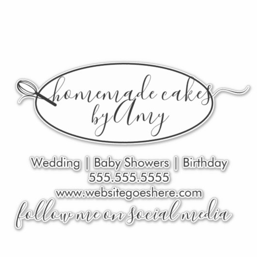 Cake Whisk Circular Logo Bakery Business Sticker (Voorkant)