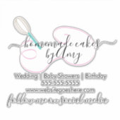 Cake Whisk Hand getrokken Logo Bakkerij Business C Sticker (Voorkant)