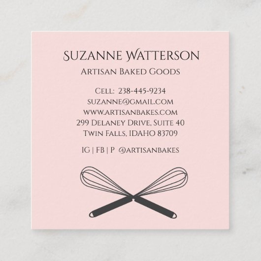 Cake & Whisks Bakkerij Product Visitekaartje (Achterkant)