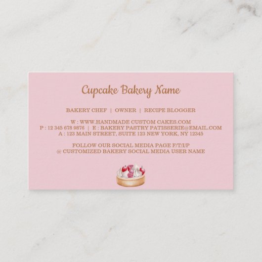 Cake whpped crème berry, zoete zoete vrucht visitekaartje (Achterkant)