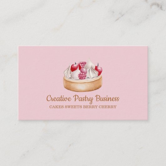 Cake whpped crème berry, zoete zoete vrucht visitekaartje (Voorkant)