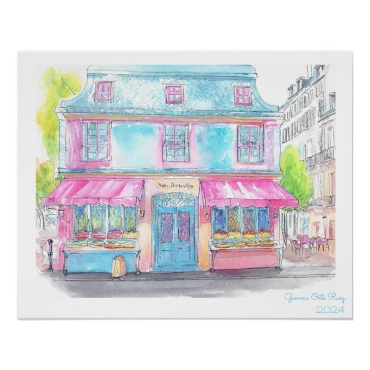 Cake winkel waterverf perfect poster (Voorkant)