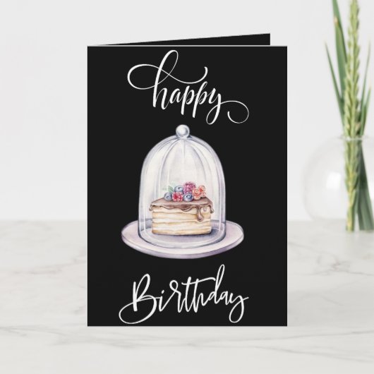 Cake Wishes Verjaardag Kaart en kleurplaat (Voorkant)