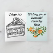 Cake Wishes Verjaardag Kaart en kleurplaat (Binnen)