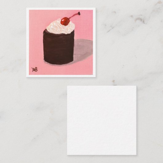  Cake with Cherry on Top Notitiekaartje (Voorkant / Achterkant)