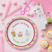 Cake with Party Lion and Balloon Birthday Papieren Bordje (Feest)