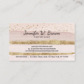 Cake with Roos Gold Glitter Flowers for Baker Visitekaartje (Achterkant)