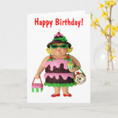 Cake Woman Kaart (Gele Bloem)