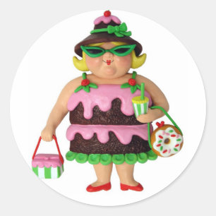 Cake Woman Ronde Sticker