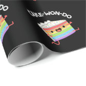 Cake-won-do Funny Taekwondo Cake Pun Dark BG Cadeaupapier (Rol Hoek)