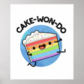 Cake-won-do Funny Taekwondo Cake Pun Poster (Voorkant)