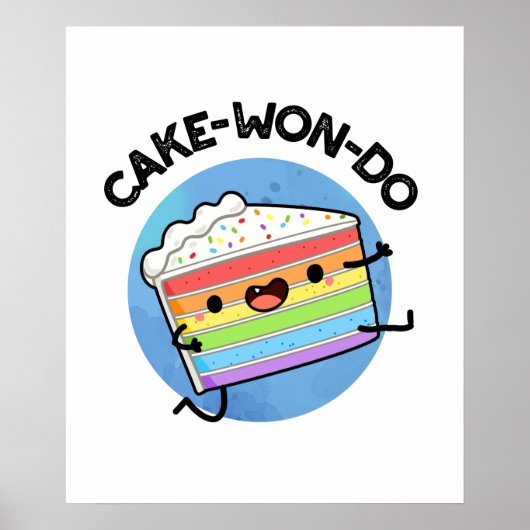 Cake-won-do Funny Taekwondo Cake Pun Poster (Voorkant)