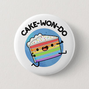 Cake-won-do Funny Taekwondo Cake Pun Ronde Button 5,7 Cm