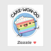 Cake-won-do Funny Taekwondo Cake Pun Sticker (Vel)