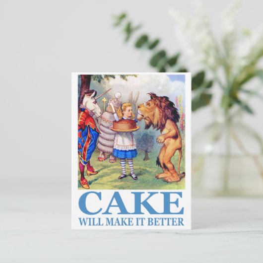 CAKE ZAL HET BETER MAKEN BRIEFKAART (Staand voorkant)