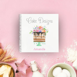 Cakedesigns Waterverf Bloemige Cakedesigns Notitieboek