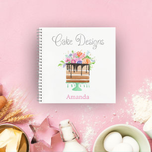 Cakedesigns Waterverf Bloemige Cakedesigns Notitieboek
