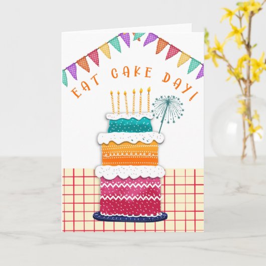 cakeek voor dag verjaardagskaartje cakeek kaart (Gele Bloem)