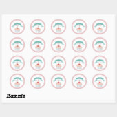 cakeekpastel schattig handgemaakt monogram ronde sticker (Vel)