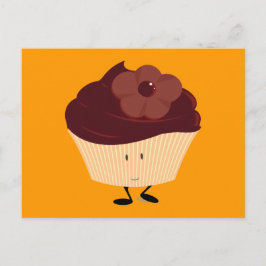 Cakekoekjes voor het glimlachen met chocoladebloem briefkaart